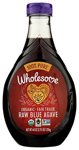 Wholesome Sweeteners 44-Ounce Organic Raw Blue Agave Nectar, Fair Trade, 100% Pure, Non GMO, Gluten Free &amp; Vegan, 1 Pack