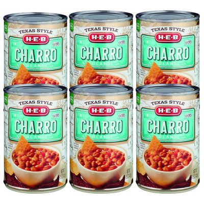 HEB Texas Style Charro Beans 15 Oz Can (Pack of 6)