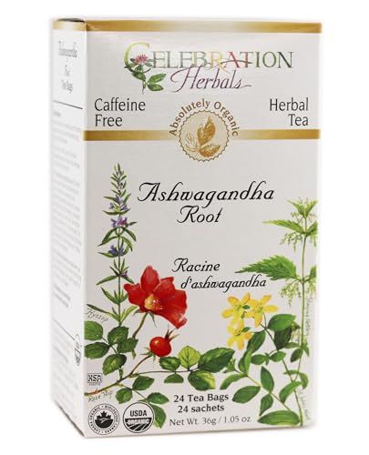 CELEBRATION HERBALS Ashwagandha Root Organic 24 Bag, 0.02 Pound