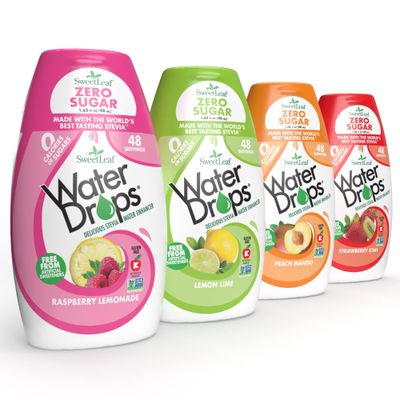 SweetLeaf Water Drops Variety Pack with Raspberry Lemonade, Lemon Lime, Peach Mango &amp; Strawberry Kiwi, 1.62 Fl Oz (Pack of 4)