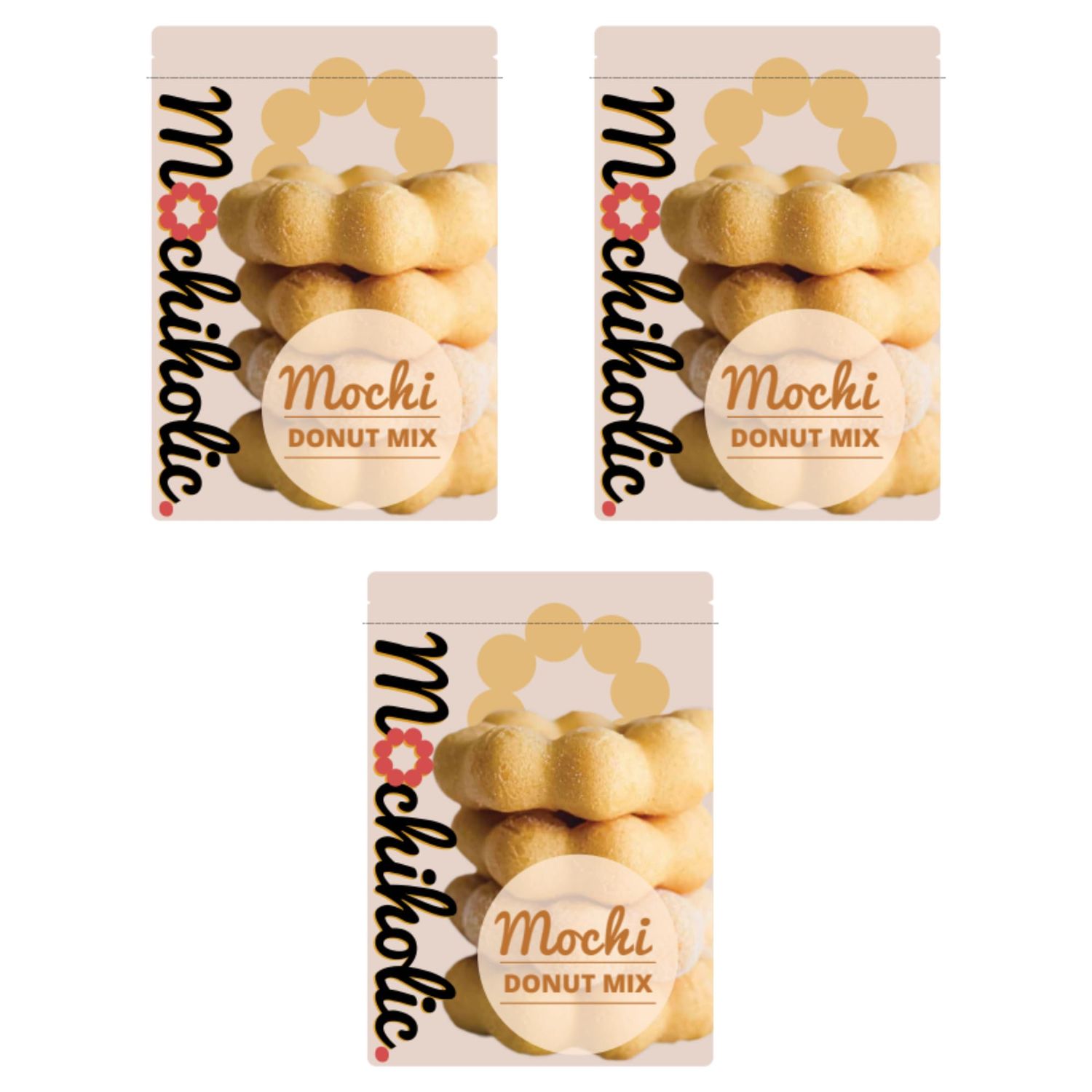 Donut Mix Original Recipe, Mochi Mix, Rice Flour with Low Calories and Sugar with Essential Nutrients, 12 oz Healthy Daily Snacks by Mochiholic (Pack of 3)
