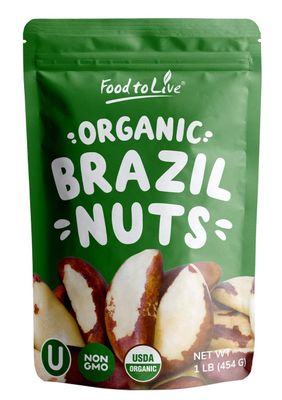 Food to Live - Organic Brazil Nuts, 1 Pound Non-GMO, Raw, Whole, No Shell, Unsalted, Kosher, Vegan, Keto, Paleo Friendly, Bulk, Trail Mix Snack, Good Source of Selenium. Food to Live - Organic Brazil Nuts, 1 Pound Non-GMO, Raw, Whole, No Shell, Unsalted, Kosher, Vegan, Keto, Paleo Friendly, Bulk, Trail Mix Snack, Good Source of Selenium.