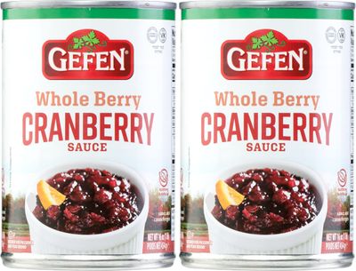 Gefen Whole Berry Cranberry Sauce, 16oz (2 Pack) No High Fructose Corn Syrup