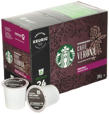 Starbucks Caffe Verona Dark, K-Cup for Keurig Brewers, 24 Count (Pack of 4)
