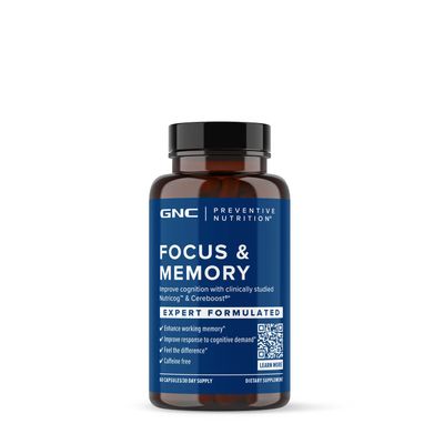 GNC Preventive Nutrition Focus and Memory - 60 Capsules | 30 Servings