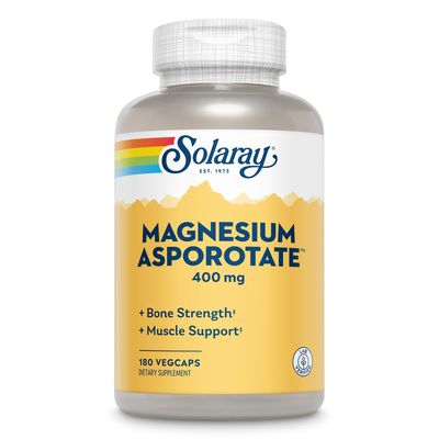 Solaray Magnesium Asporotate 400 mg | Aspartate, Orotate &amp; Citrate Complex | Healthy Heart, Muscle, Nerve &amp; Circulatory Function Support | 180 VegCaps
