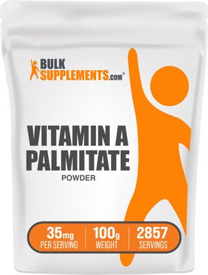 BulkSupplements.com Vitamin A Palmitate Powder - as Retinol Palmitate, Vitamin A Supplement for Immune &amp; Eye Support - Gluten Free, 35mg per Serving, 100g (3.5 oz) (Pack of 1)