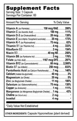 Vita4Life, ADEK Multi Vitamin Support, No Iron - 60 Count