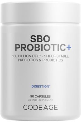 Codeage SBO Probiotics, 100 Billion CFUs Per Serving, Multi Strain Soil Based Organisms Blend and Organic Fermented Botanical Blend, Shelf-Stable, 90 Capsules