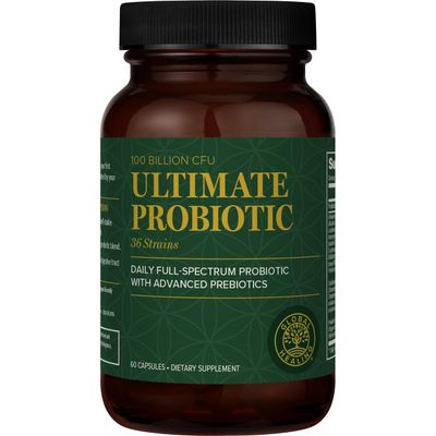 Global Healing Ultimate Probiotic Blend Supplement (Floratrex) with Prebiotics for Healthy Digestion, Digestive Tract, and Immune System, Men &amp; Women, 100 Billion CFU, 36 Strains (60 Capsules)