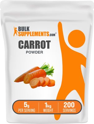 BulkSupplements.com Carrot Powder - Superfood Powder Supplement, Carrot Supplement - for Smoothies &amp; Baking, Vegan &amp; Gluten Free, 5g per Serving, 1kg (2.2 lbs) (Pack of 1)