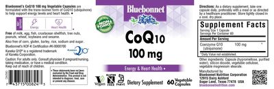 BlueBonnet CoQ-10 Vegetarian Capsules, 100 mg, 60 Count
