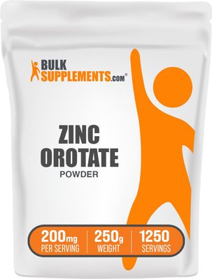BulkSupplements.com Zinc Orotate Powder - Zinc Supplements, Zinc 30mg - Zinc Minerals Supplement, for Immune Support - Gluten Free, 200mg per Serving, 250g (8.8 oz) (Pack of 1)