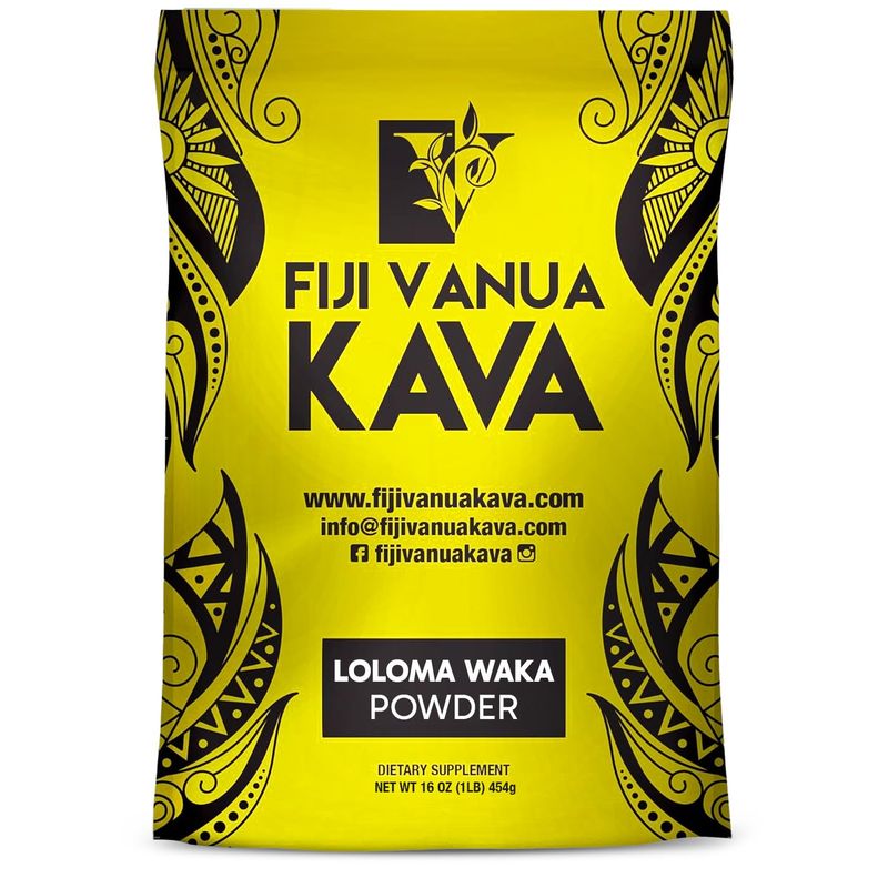 Premium Loloma Waka Kava Root Powder, Made From Noble Kava Root Powder with Sun-dried Lateral Roots, Medium Grind for Easy Prep &amp; Smooth Taste, 1 lb