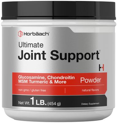 Horbach Ultimate Joint Support Powder 1 lb | Glucosamine, Chondroitin, MSM &amp; Turmeric | Triple Action Support Supplement for Men and Women | Non-GMO, Gluten Free