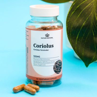 Nature Restore Coriolus Versicolor Mushroom Extract Supplement, 30 Percent Polysaccharides, Non GMO, Gluten Free, 90 Capsules, Original Turkey Tail Mushroom Supplement