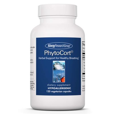 Nutricology PhytoCort Supplement - Respiratory Support, Lung Health, Lung Detox, Lung Cleanse, Healthy Breathing, Herbal Support, Reishi, Licorice, Noni, Vegetarian Capsules - 120 Count