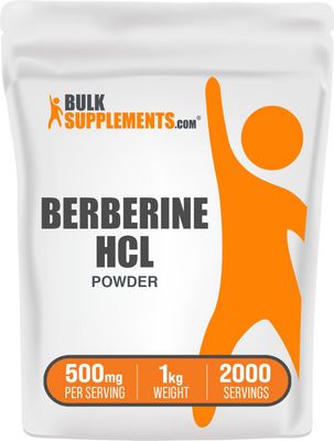 BulkSupplements.com Berberine HCl Powder - Berberine Supplement, Berberine 500mg, Berberine Powder - Gluten Free, 500mg per Serving, 1kg (2.2 lbs) (Pack of 1)