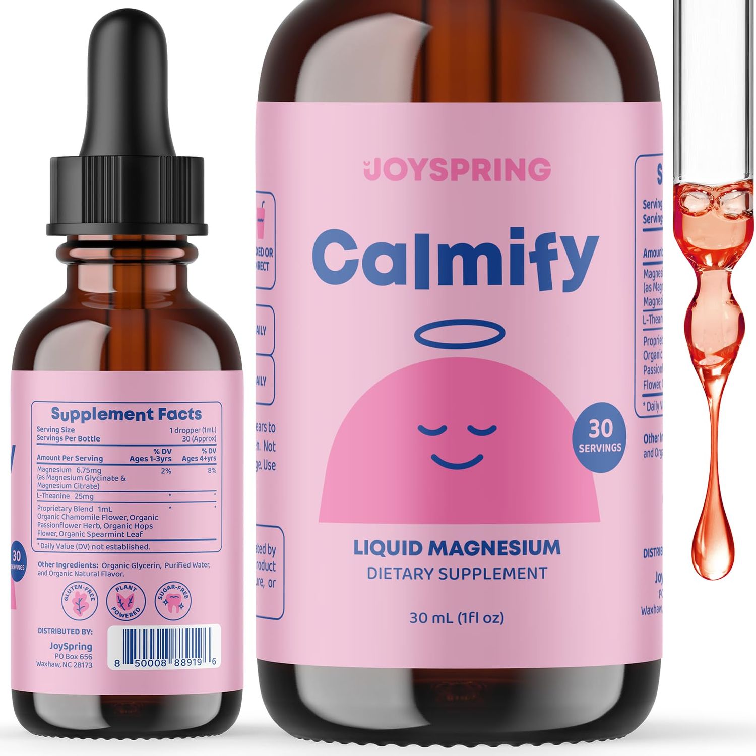 Magnesium Citrate Liquid &amp; Magnesium Glycinate for Kids - Sugar Gluten Free Magnesium for Kids - Liquid Magnesium Blend with L Theanine for Kids &amp; Chamomile Magnesium Kids Supplement for Kids &amp; Teens