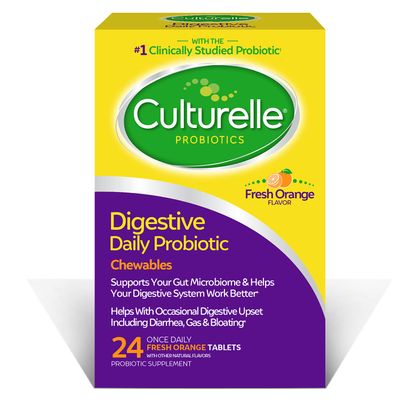 Culturelle Digestive Health Daily Probiotic Chewables, Probiotic For Men and Women, Most Clinically Studied Probiotic Strain, 10 Billion CFUs, Supports Occasional Diarrhea, Gas &amp; Bloating, 24 Count