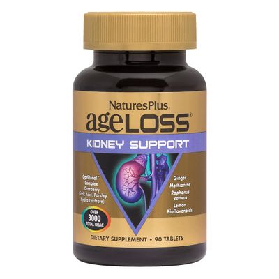 Natures Plus AgeLoss Kidney Support - 90 Tablets - with Vitamin D3 &amp; Magnesium - Vegetarian, Gluten Free - 30 Servings