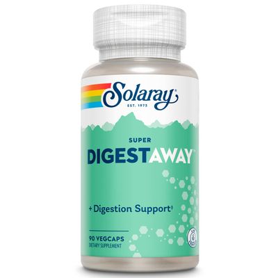 SOLARAY Super Digestaway Digestive Enzymes - Pancreatin, Papain, Ginger, Pepsin, Betaine HCl, Aloe Vera, and More - Digestion &amp; Nutrient Absorption Support - Lab Verified - 90 VegCaps