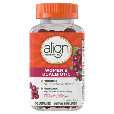 Align Women&#39;s Health, Prebiotic + Probiotic, with Cranberry for Feminine Health, Help Nourish &amp; Add Good Bacteria for Digestive Health, 50 Gummies