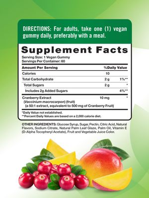 Nature's Truth Cranberry Gummies | 60 Count | Vegan, Non-GMO &amp; Gluten Free Supplement | Cranberry Mango Flavor