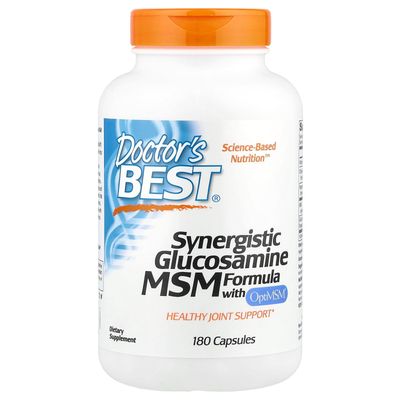 Doctor&#39;s Best Synergistic Glucosamine MSM with OptiMSM, Non-GMO, Gluten Free, Soy Free, Joint Support, 180 Caps (DRB-00070)