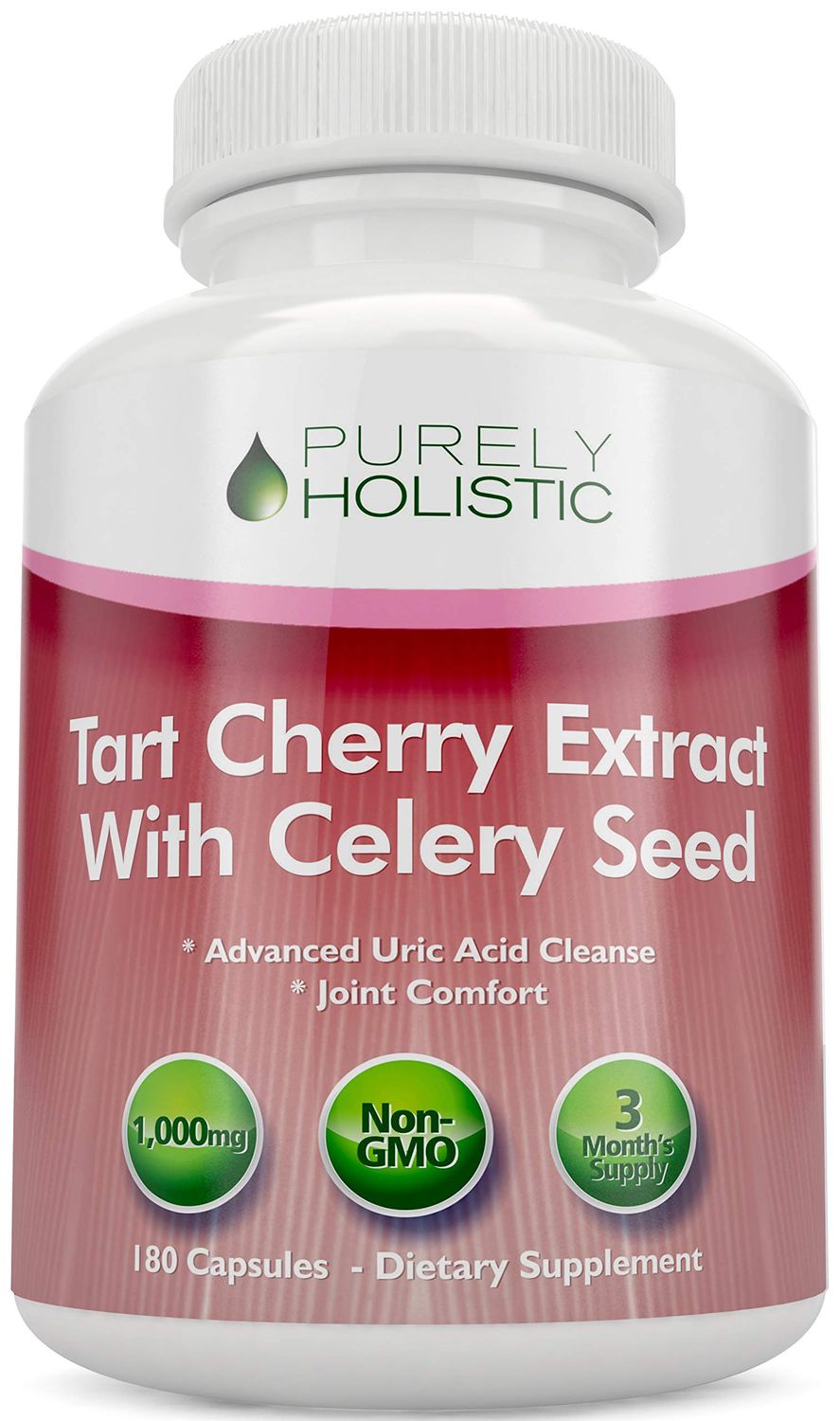 Tart Cherry Extract Capsules 1,000mg - 180 Capsules, 3 Month Supply - Blend with Tart Cherry and Celery Seed Powder