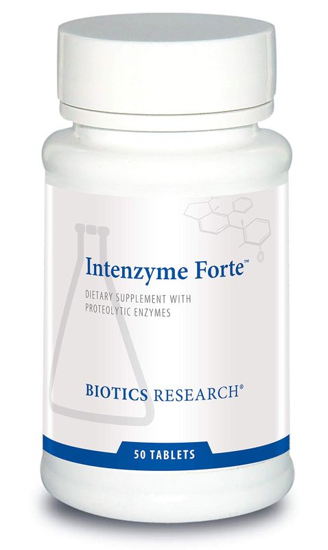 Biotics Research Intenzyme Forte Proteolytic Enzymes, Pancreatin, Bromelain, Papain, Lipase, Amylase, Protein Digestion, Supports Healthy Digestion, Immune and Circulatory Function 50 tabs