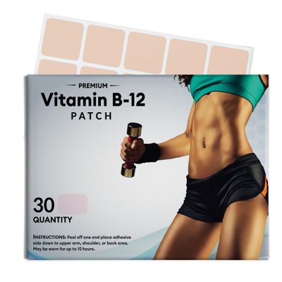 VitaPatch Vitamin B12 Patch for Energy Plus - 30 Count Vitamin B12 Patches - B12 Vitamins with Methylcobalamin &amp; Guarana