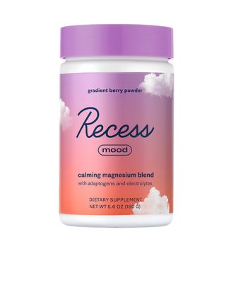 Recess Mood Powder, Calming Magnesium L-Threonate Blend with Passion Flower, L-Theanine, Electrolytes, Magnesium Calm Support Powder Supplement - Gradient Berry 28 Serving Tub