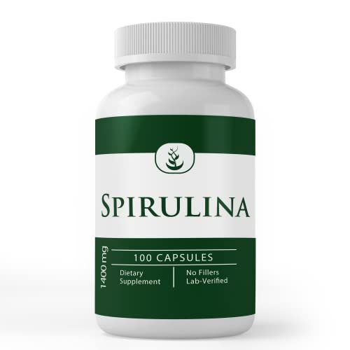 PURE ORIGINAL INGREDIENTS Spirulina (100 Capsules) Rich in Phycocyanin, Pure