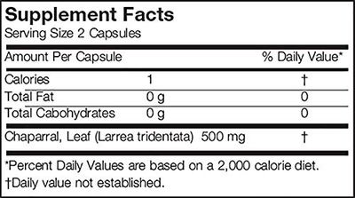 Arizona Natural Chaparral (Larrea tridentata), 500 mg, 180 Capsules