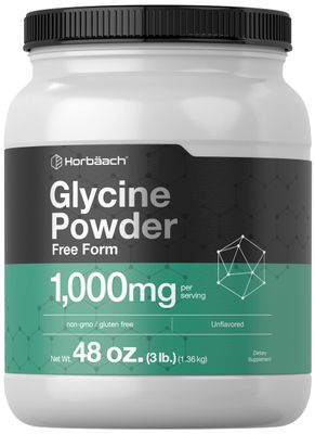 Horbach Glycine Powder 3 lbs | Free Form Supplement | Unflavored Powder | Vegetarian, Non-GMO, Gluten Free