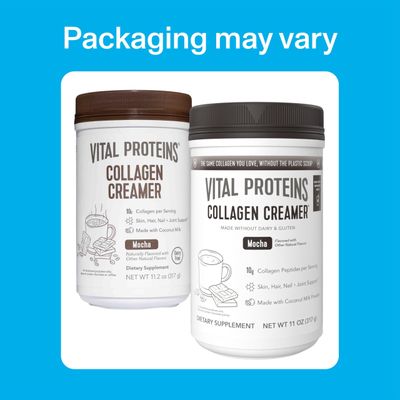 Vital Proteins Collagen Coffee Creamer, Coconut Milk based &amp; Low Sugar Powder with Collagen Peptides Supplement - Supporting Healthy Hair, Skin, Nails with Energy-Boosting MCTs - Mocha 11.2oz