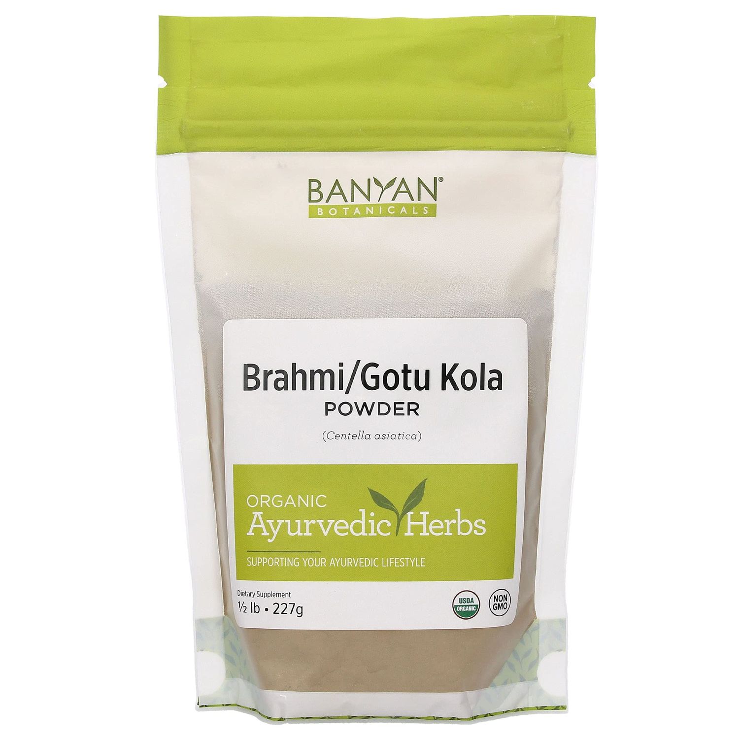 Banyan Botanicals Brahmi/Gotu Kola Powder - Organic Centella Asiatica -Supports Focus, Concentration, Alertness, and a Balanced Sense of Calm* -  lb. - Non-GMO Sustainably Sourced Vegan