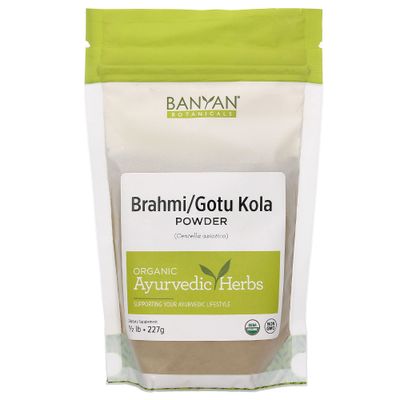 Banyan Botanicals Brahmi/Gotu Kola Powder - Organic Centella Asiatica -Supports Focus, Concentration, Alertness, and a Balanced Sense of Calm* -  lb. - Non-GMO Sustainably Sourced Vegan