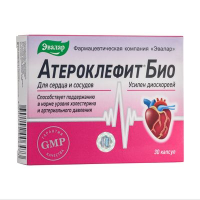 Evalar Dioscorea Villosa Wild Yam Red Clover Extract Ateroklefit Herb 30 Caps
