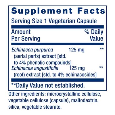 Life Extension Echinacea Elite, echinacea herb for Immune Support, Dual-extracts, standardized Formula, Gluten-Free, Non-GMO, Vegetarian, 60 Capsules