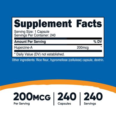 Nutricost Huperzine A Capsules 200mcg, 240 Capsules - Non-GMO, Vegetarian Friendly
