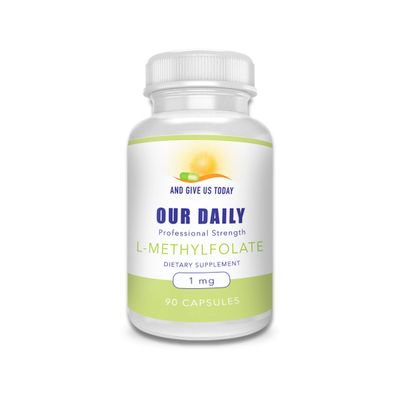 Our Daily Vites L-Methylfolate 1mg / 1000 mcg Maximum Strength Active Folate, 5-MTHF, Filler Free, Gluten Free, Non-GMO, Vegetarian Capsules 90 Count (Pack of 1)