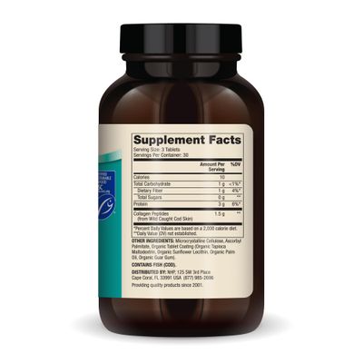 Dr. Mercola Wild Caught Marine Collagen, 30 Servings (90 Tablets), Type I Collagen Peptides, Dietary Supplement, Promotes Youthful Appearance, Non-GMO, MSC Certified