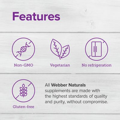 Webber Naturals High Potency 30 Billion CFU Probiotics, for Men, Women, and Adults, Shelf Stable (no Refrigeration Required), 8 Probiotic Strains, 30 Vegetarian Capsules, for Digestive Health