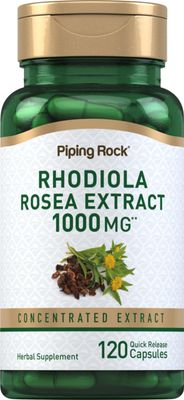 Piping Rock Rhodiola Rosea Extract Supplement | 1000mg | 120 Capsules | Concentrated Herbal Root | Non-GMO, Gluten Free