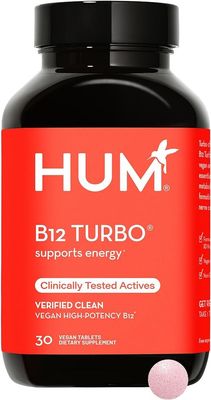 HUM B12 Turbo - Daily Energy &amp; Calcium Support &amp; Mood Support + Hormone Balance - Non-GMO, Gluten-Free, Vegan (30-Count)