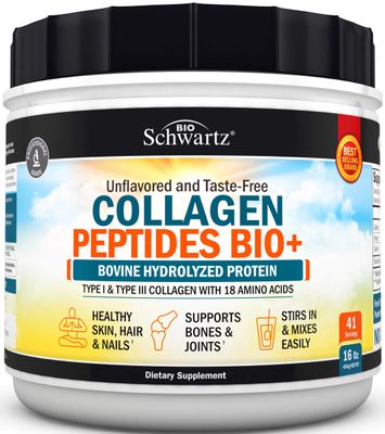 Collagen Peptides Powder - Grass Fed, Pasture Raised with Aminos - Promotes Healthy Skin Hair &amp; Nails - Bone &amp; Joint Support - Hydrolyzed, Unflavored, Non GMO, Gluten Free - Easy to Mix -16 oz