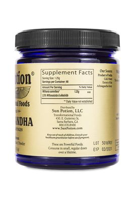 Sun Potion Ashwagandha (Wildcrafted) | 111 Grams | 88 Servings
