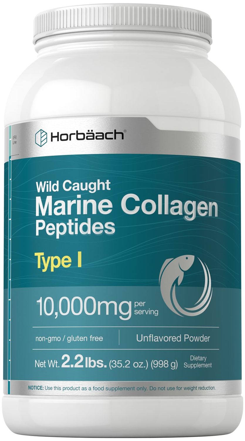Horbach Marine Collagen Powder 2.2 lbs | Hydrolyzed Collagen Peptides | Unflavored | Keto, Paleo, Non-GMO, Gluten Free Supplement